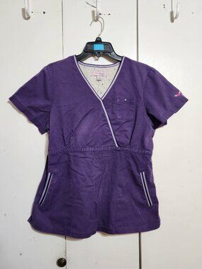 Koi Kathy Peterson Purple Scrub Top Large - Runs Small / Faded - Style 162
